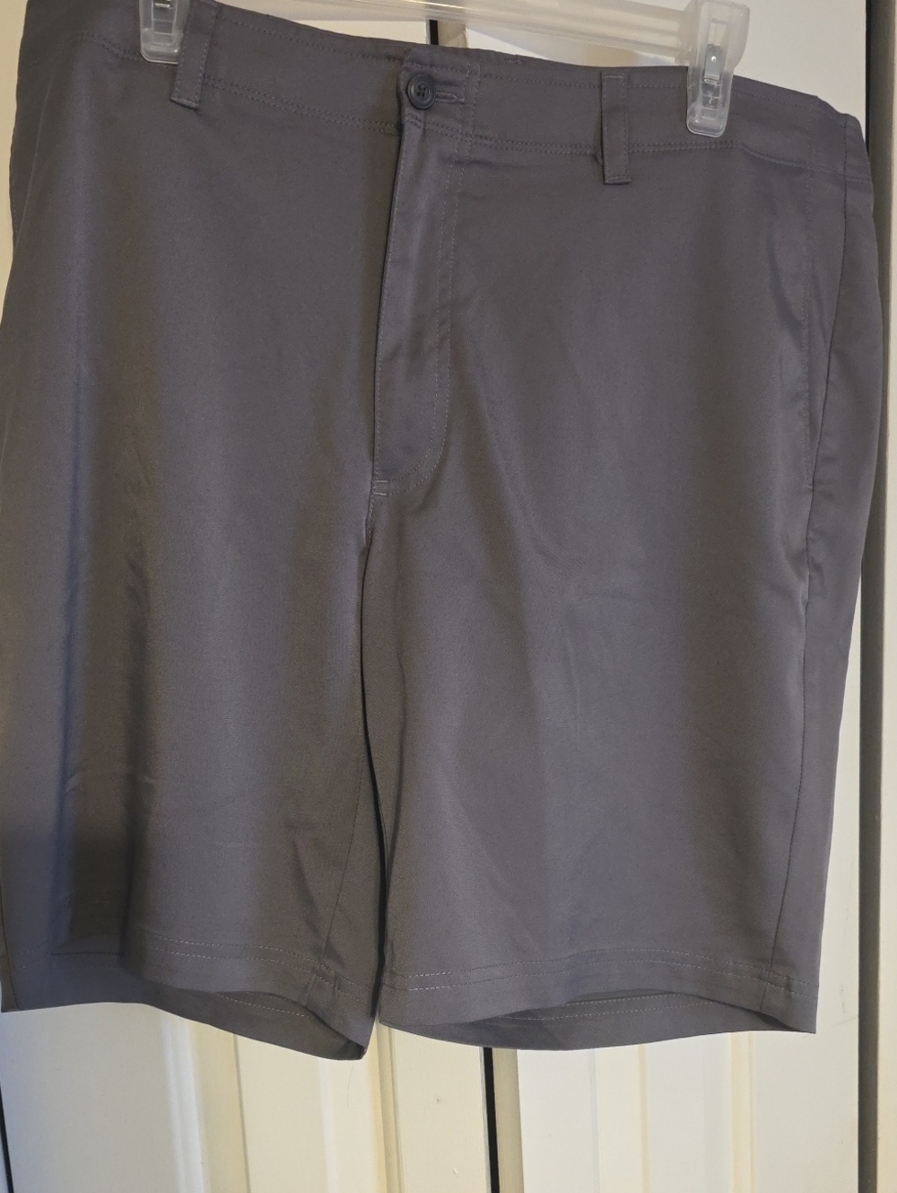 Men's Flat Front Gray Chino-Style Shorts